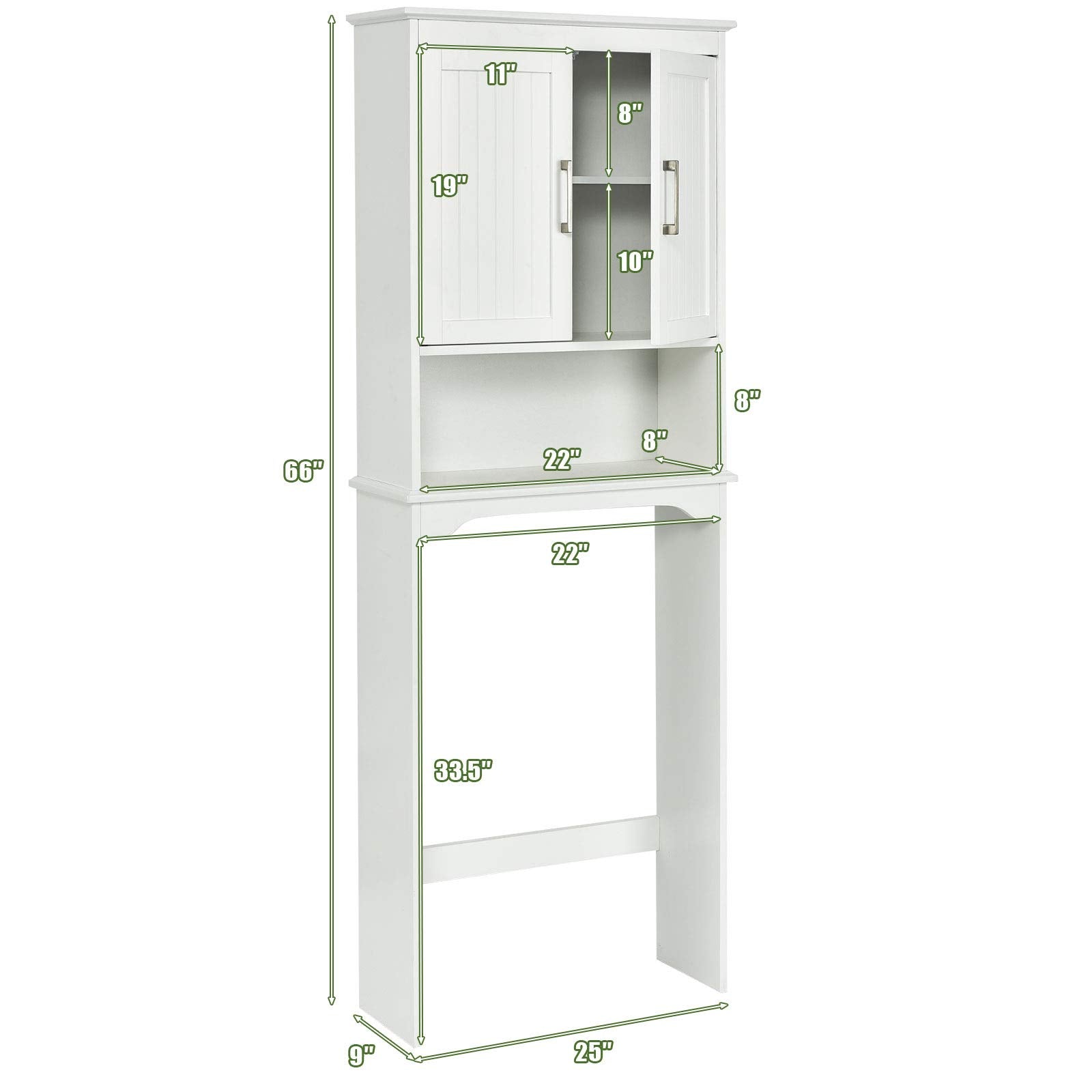 Giantex Over The Toilet Bathroom Space Saver Free Standing Toilet Rack with Adjustable Inner Shelf