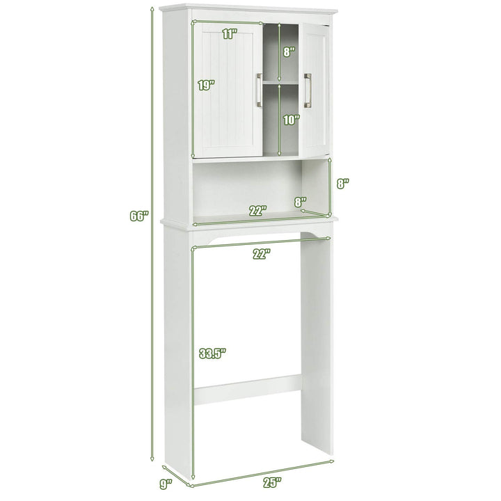 Giantex Over The Toilet Bathroom Space Saver Free Standing Toilet Rack with Adjustable Inner Shelf