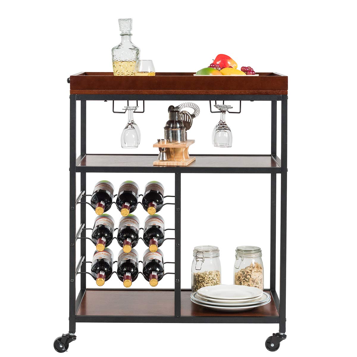 Giantex 3-Tier Kitchen Island Cart Rolling Trolley