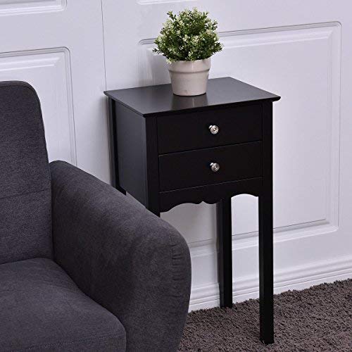 Giantex End Table w/ 2 Drawers Side Table Nightstand Multi-Purpose Accent Table Living Room Bedroom Home Furniture