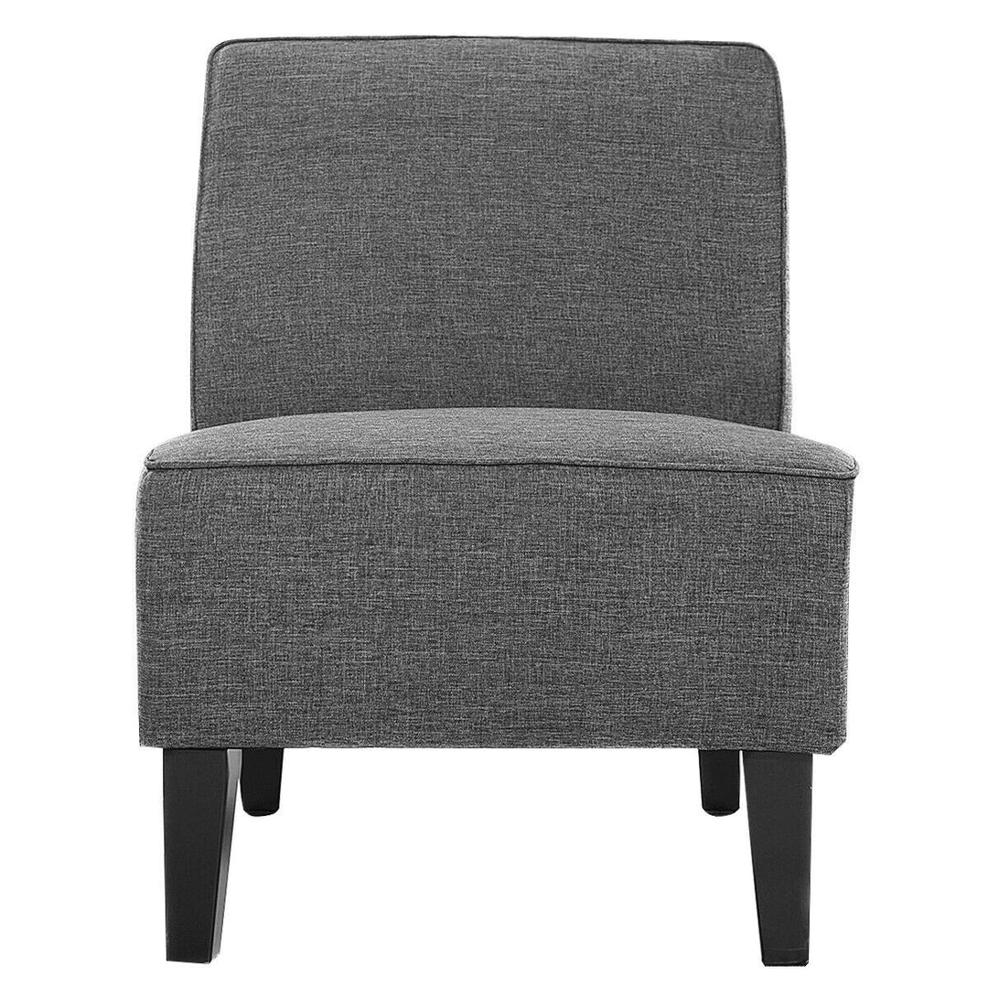 Thick Armless Accent Chair, Fabric Upholstered Slipper Chair - Giantexus