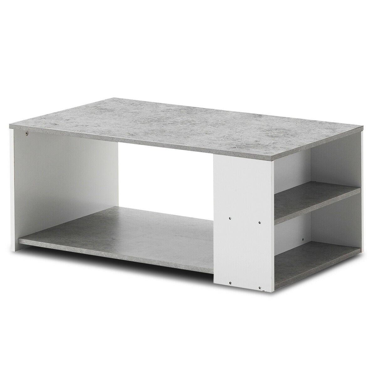 Coffee Table with Storage Shelves Stable Frame,Smooth Surface & Extra Storage Space