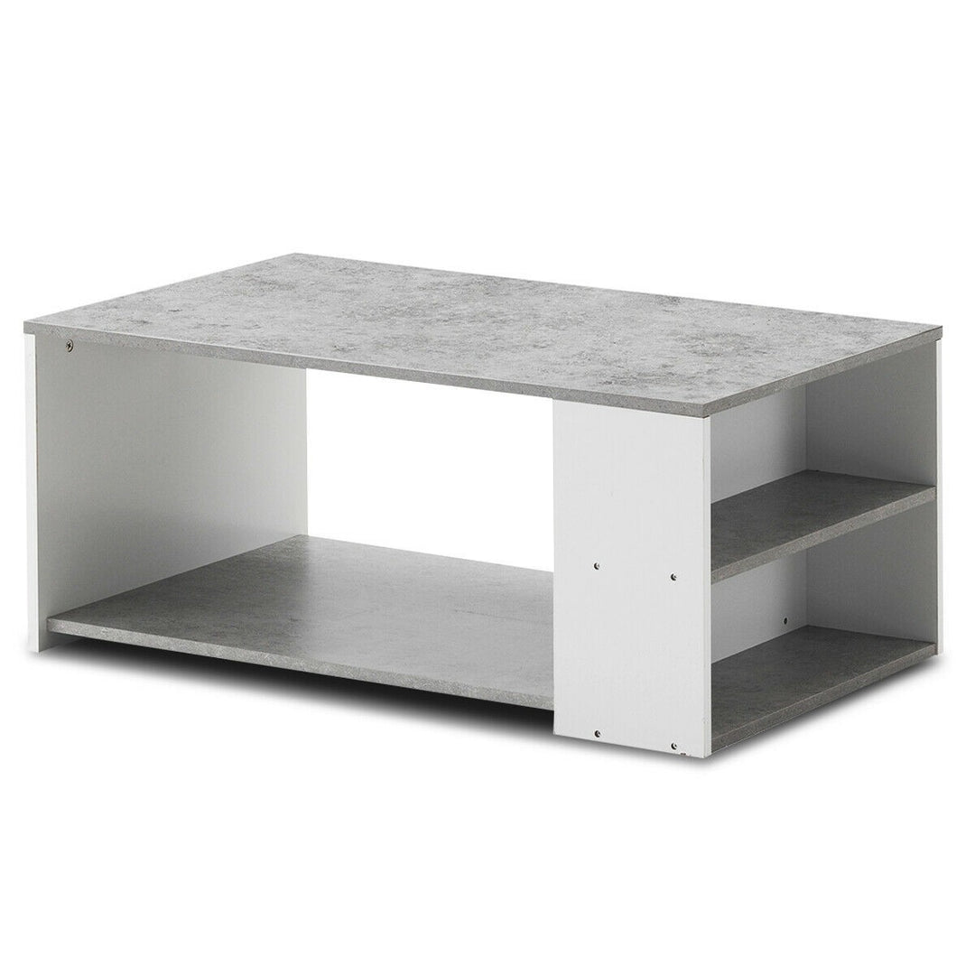 Coffee Table with Storage Shelves Stable Frame,Smooth Surface & Extra Storage Space