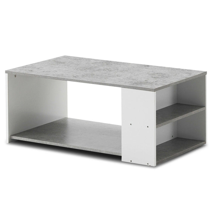 Coffee Table with Storage Shelves Stable Frame,Smooth Surface & Extra Storage Space