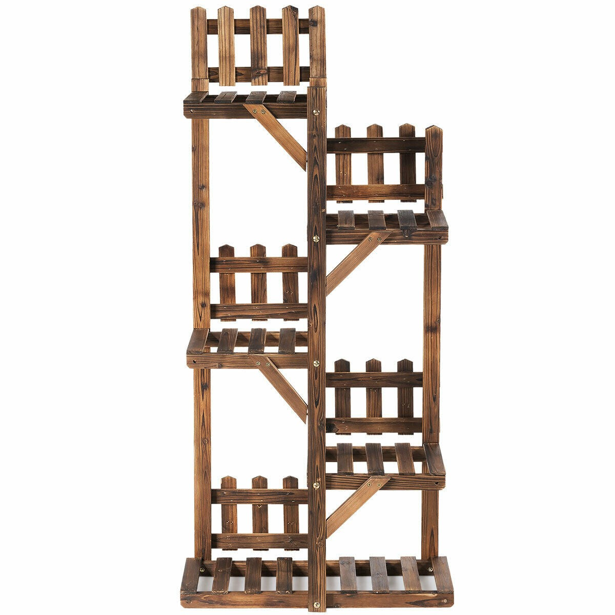 Giantex Wood Plant Stand Rack 5 Tier 6 Potted