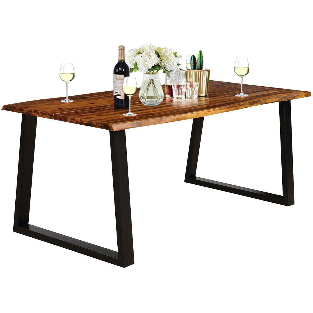 Rectangular Acacia Wood Dining Table Rustic Indoor &Outdoor Furniture - Giantexus