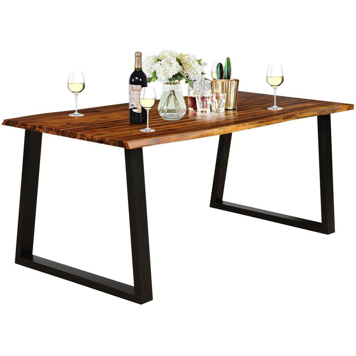 Rectangular Acacia Wood Dining Table Rustic Indoor &Outdoor Furniture - Giantexus
