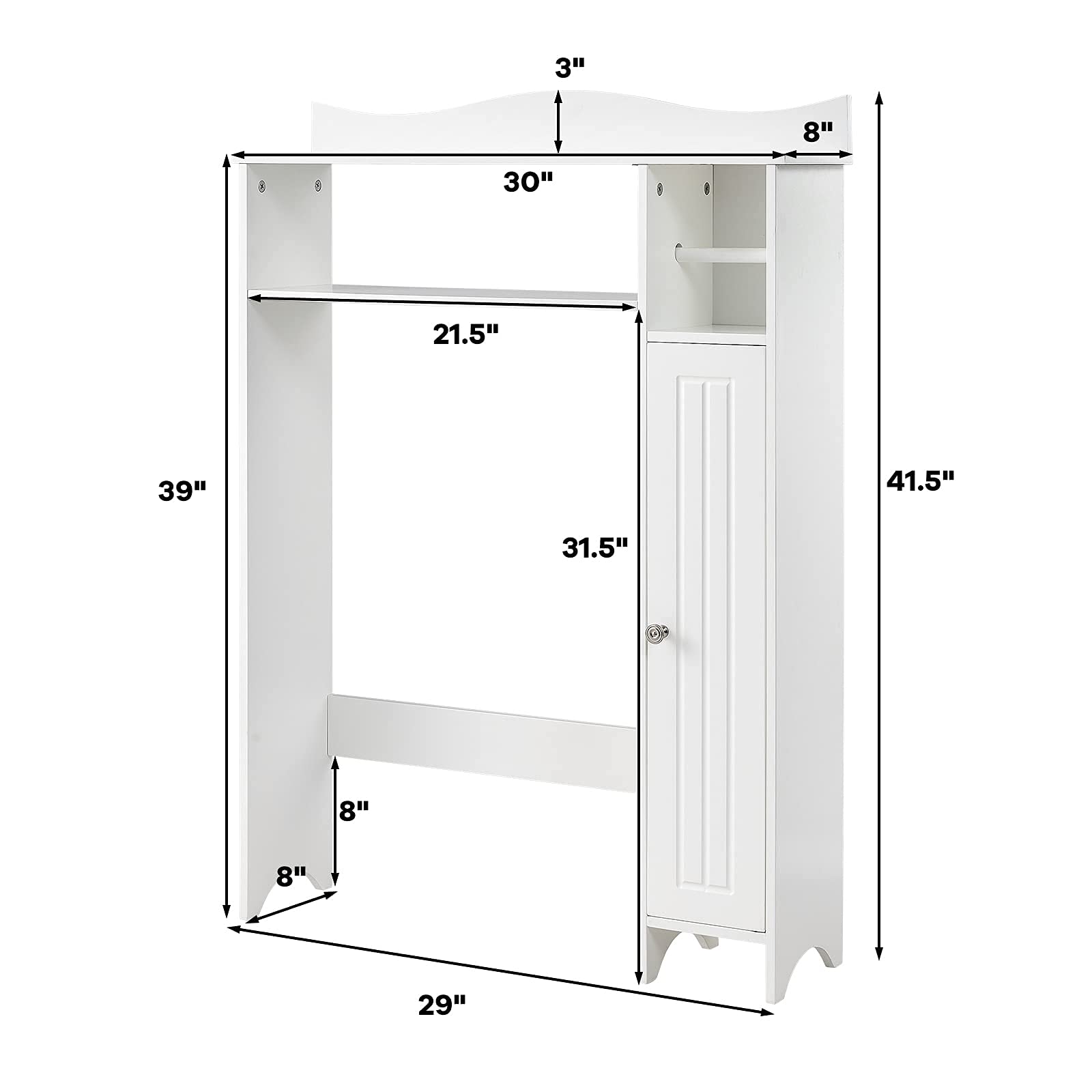 Giantex Over-The-Toilet Storage Rack, Bathroom Freestanding Space Saver with 1-Door Side Storage Cabinet