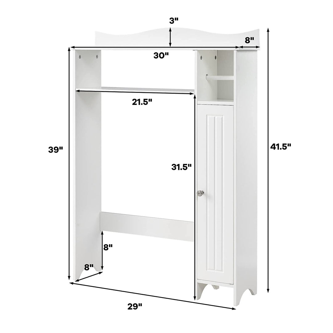 Giantex Over-The-Toilet Storage Rack, Bathroom Freestanding Space Saver with 1-Door Side Storage Cabinet