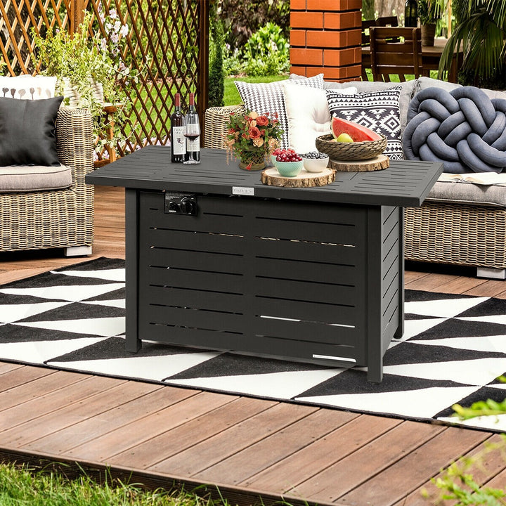 Propane Fire Pit Table, 42 Inch 60,000 BTU Rectangular Gas Fire Pit Table