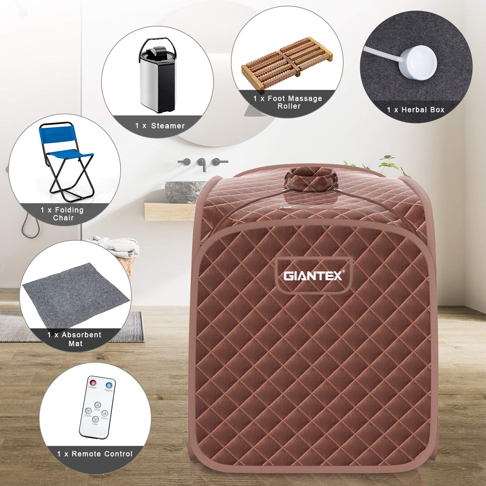 Steam Sauna Portable Therapeutic Sauna 3L Blast-Proof Remote Control