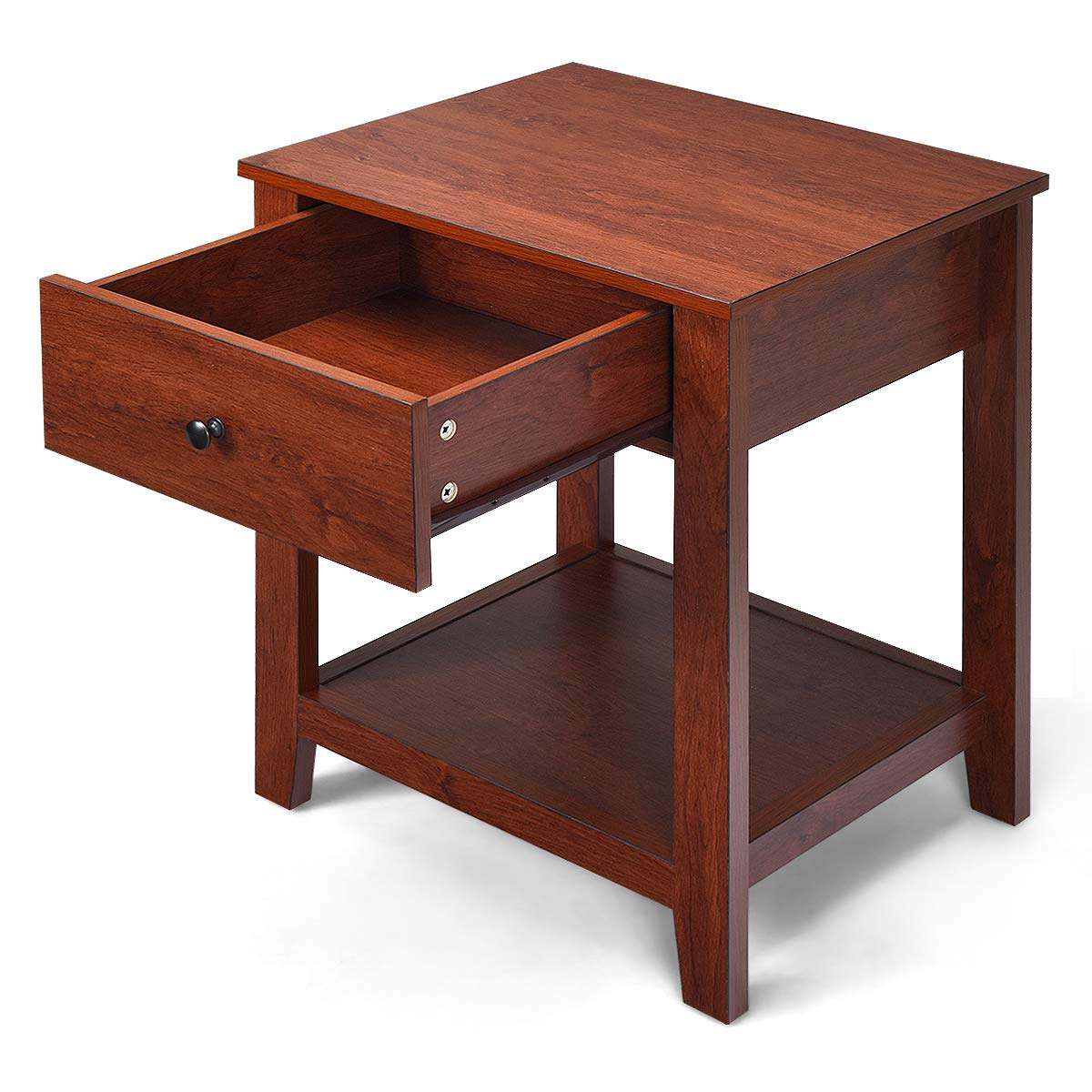 Giantex Contemporary Accent Espresso Furniture End Table (1)