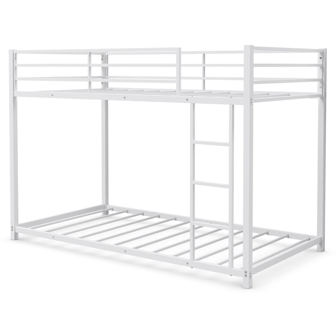 Classic Bunk Bed Frame with Safety Guard Rails & Side Ladder