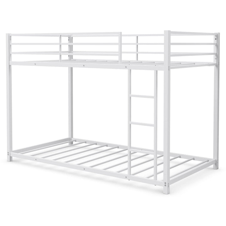 Classic Bunk Bed Frame with Safety Guard Rails & Side Ladder