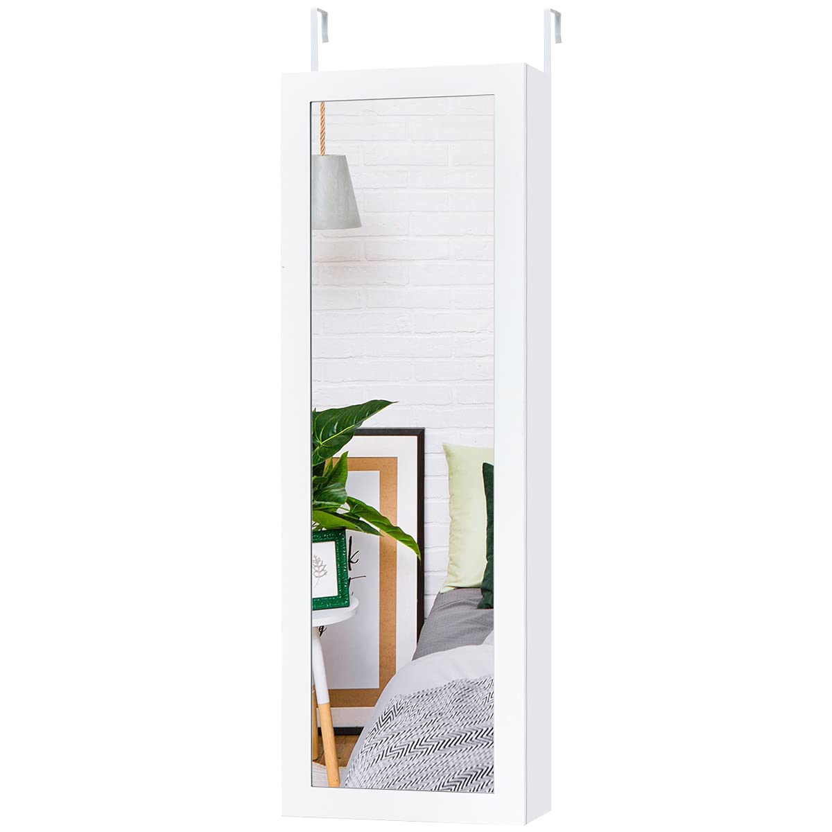 Wall Door Mounted Jewelry Armoire Cabinet with Full-length Mirror - Giantex