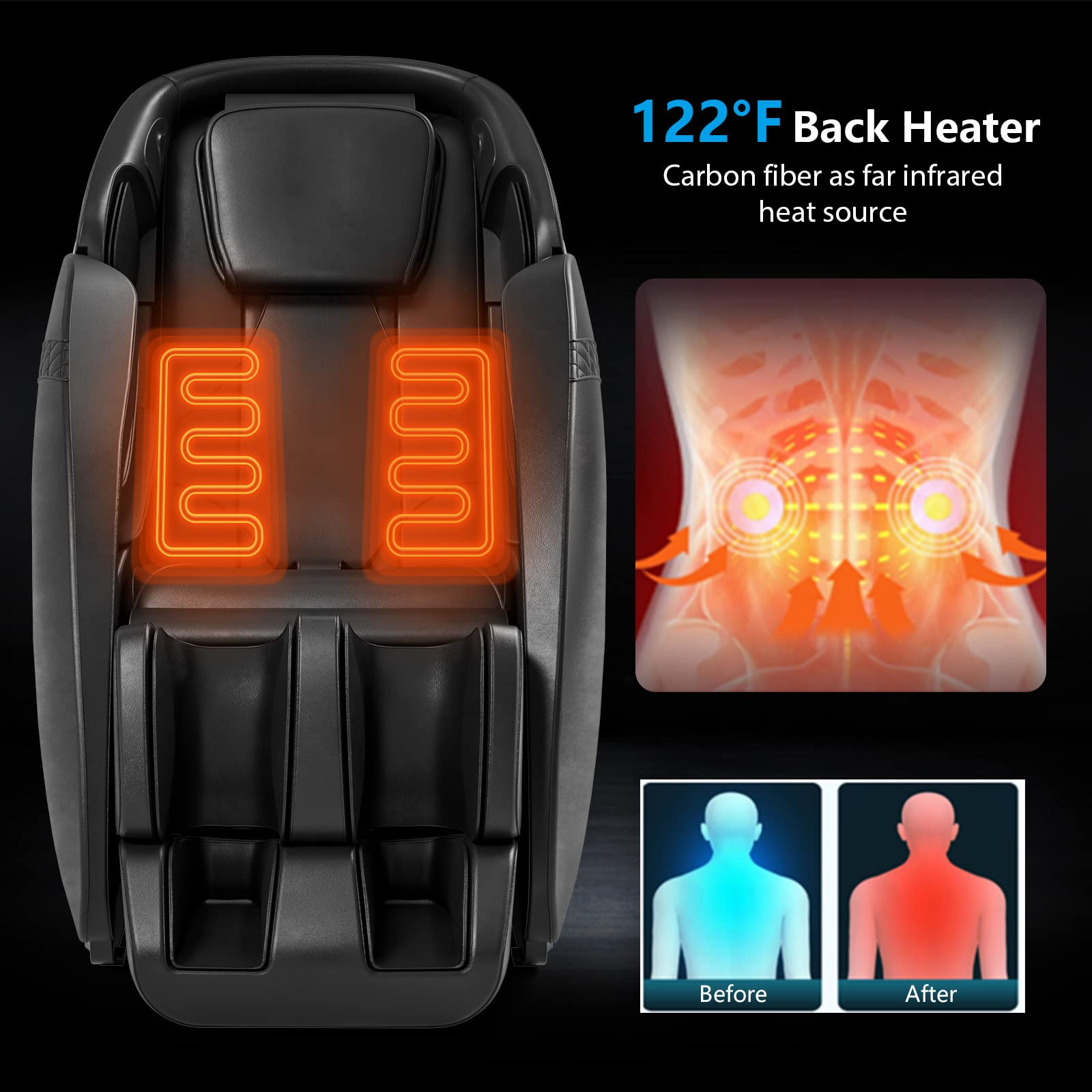 Giantex SL Track Massage Recliner Zero Gravity W/Negative Ion Generator
