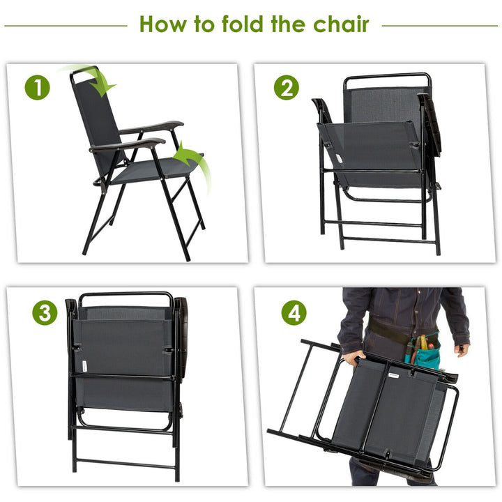 Set of 4 Folding Patio Chairs, Patio Dining Chairs