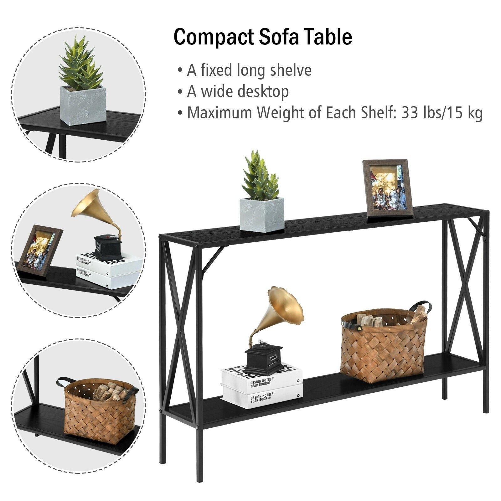 2-Tier 47.5 Inch Hallway Table for Entryway - Giantexus