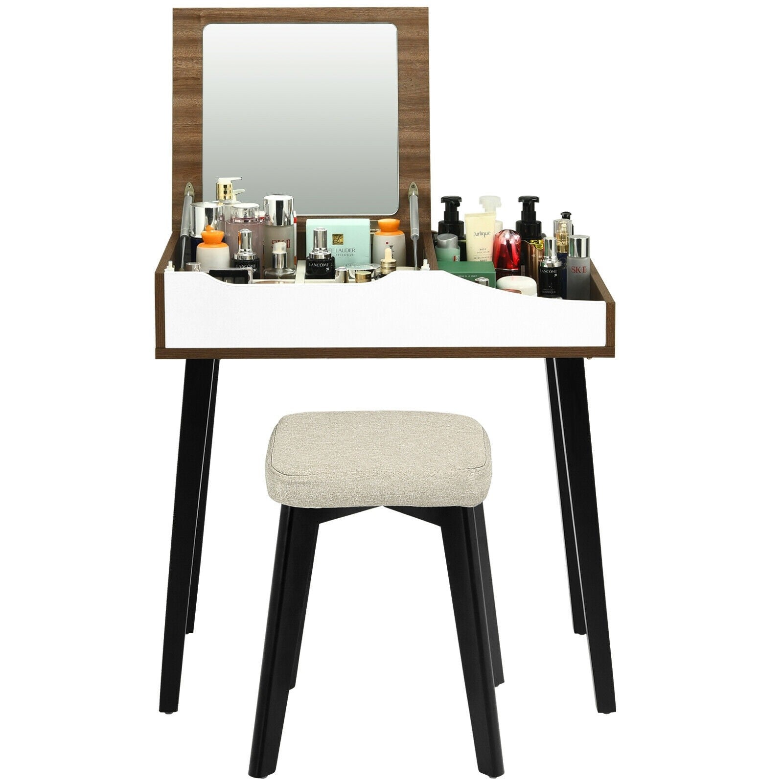 CHARMAID Vanity Set with Flip Top Mirror - Giantexus