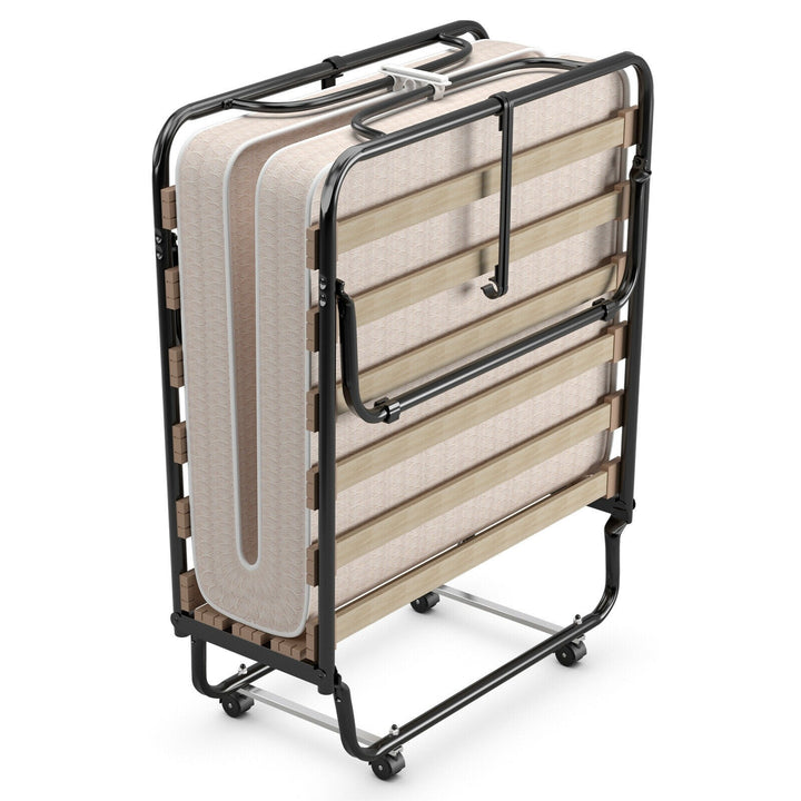 Folding Bed with Mattress Rollaway Guest Bed