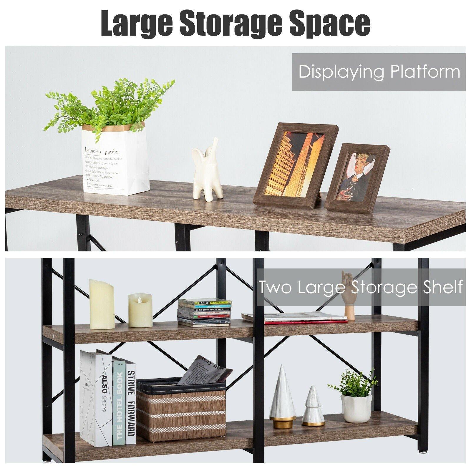 3-Tier Console Table Sofa Side Table, Entryway Foyer Table - Giantexus