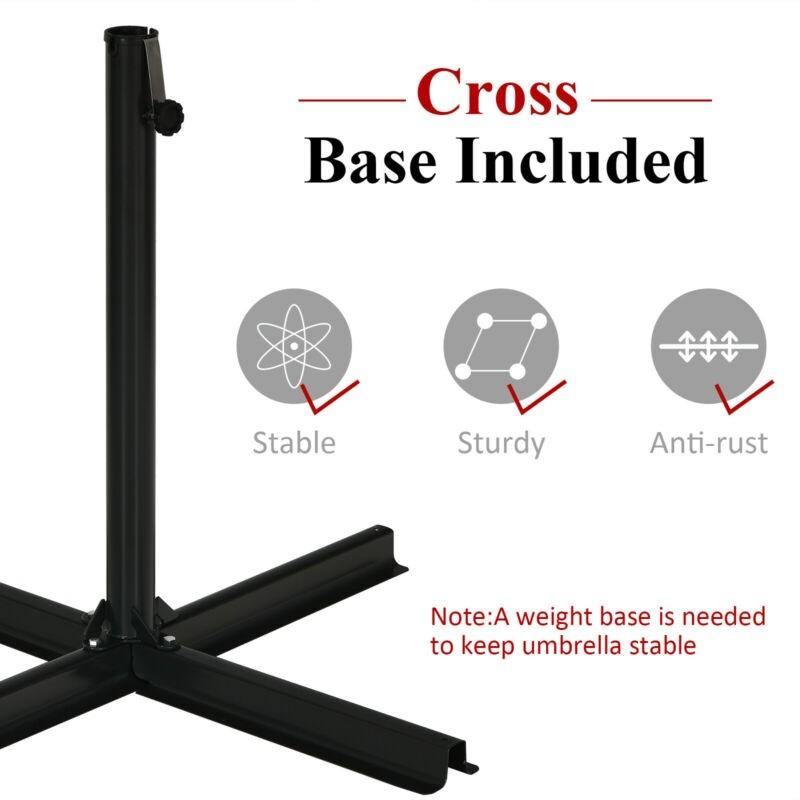 10FT Patio Offset Umbrella, Cantilever Outdoor Umbrella with Easy Tilt Adjustment - Giantexus