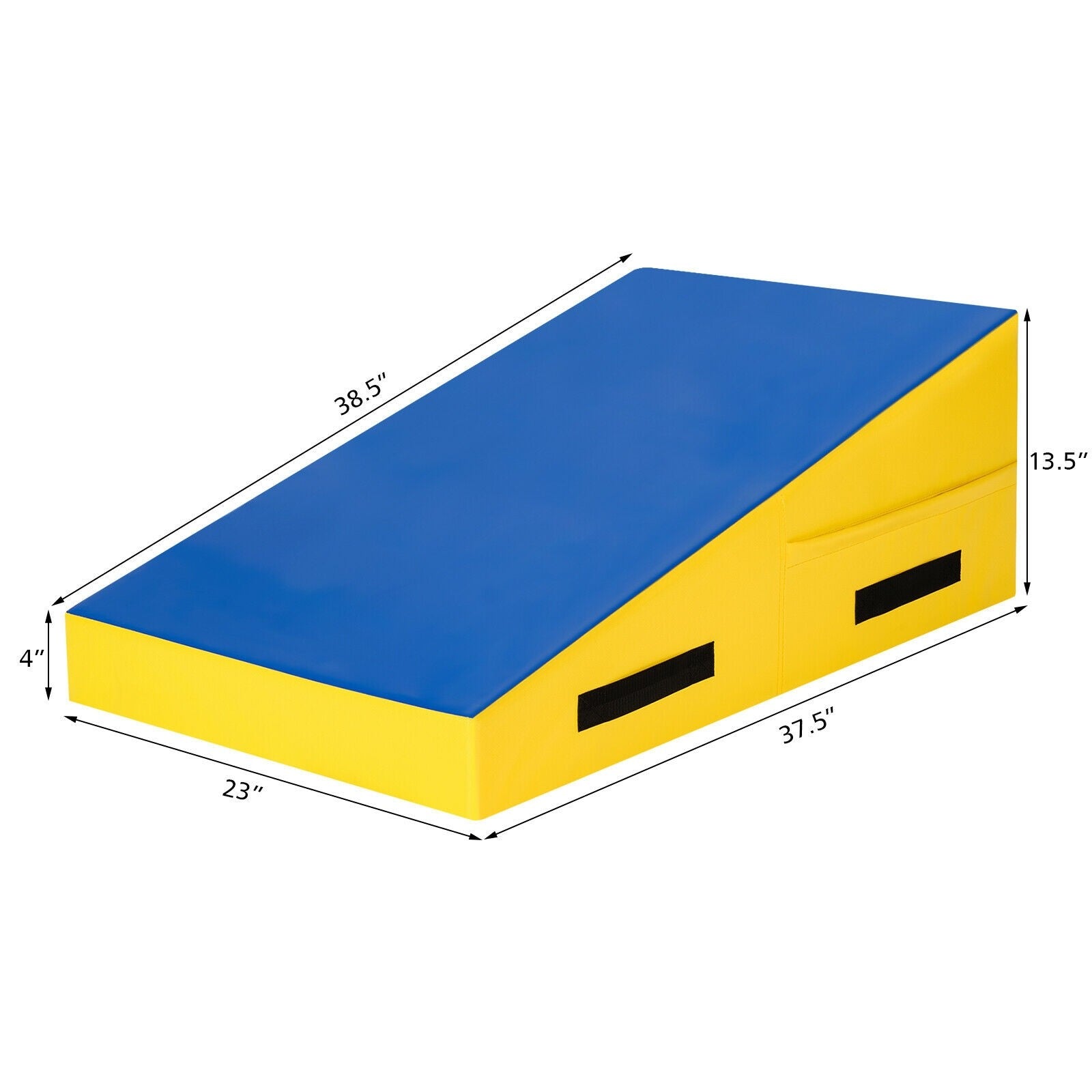 Incline Gymnastics Mat, w/Carrying Handles 37.5" X 23" X 14"