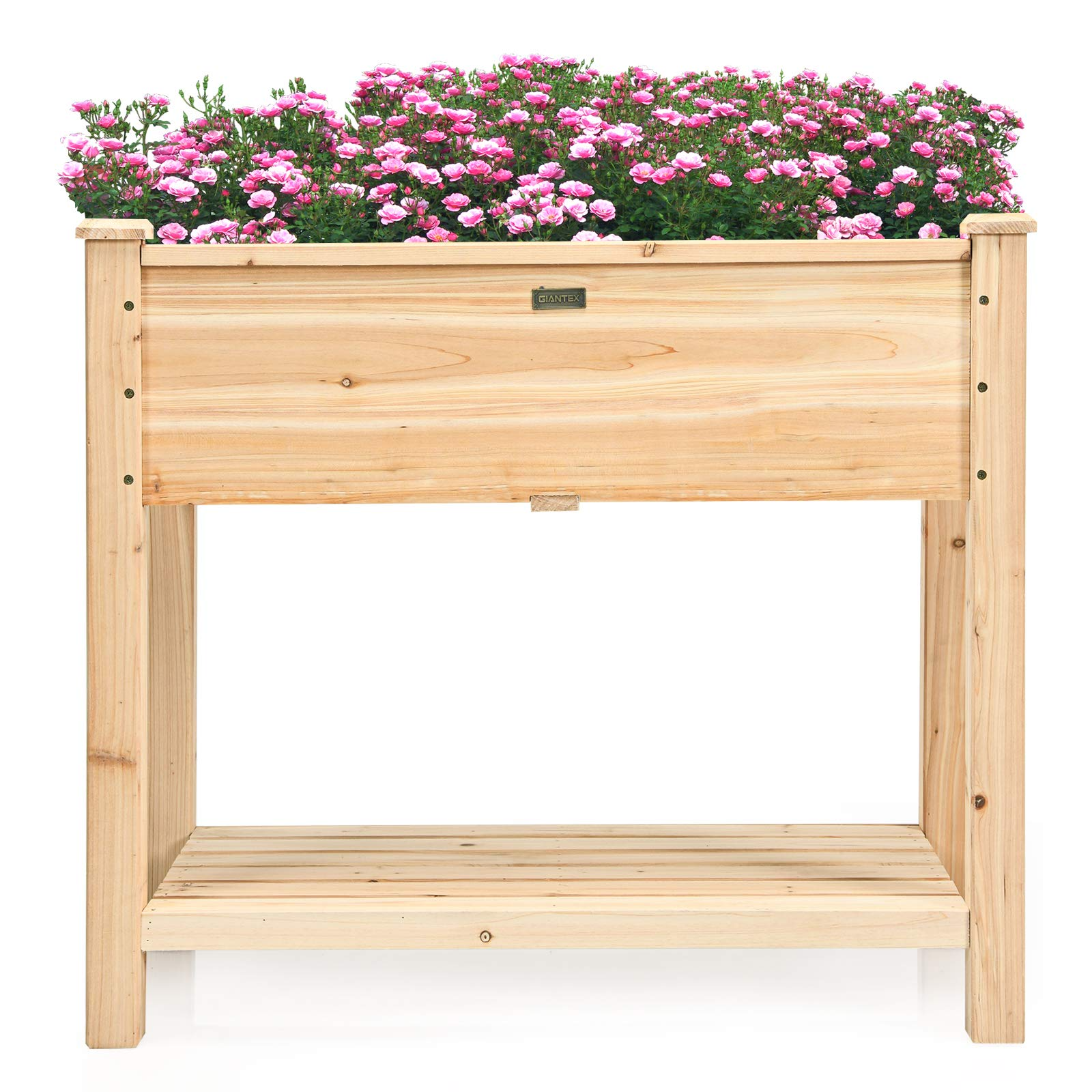 Outdoor Planter Box W/Shelf for Garden Patio Backyard