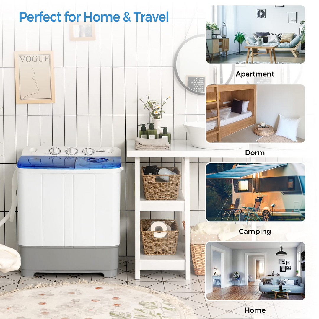Dorm Apartment Semi-Automatic Twin Tub Mini Washer