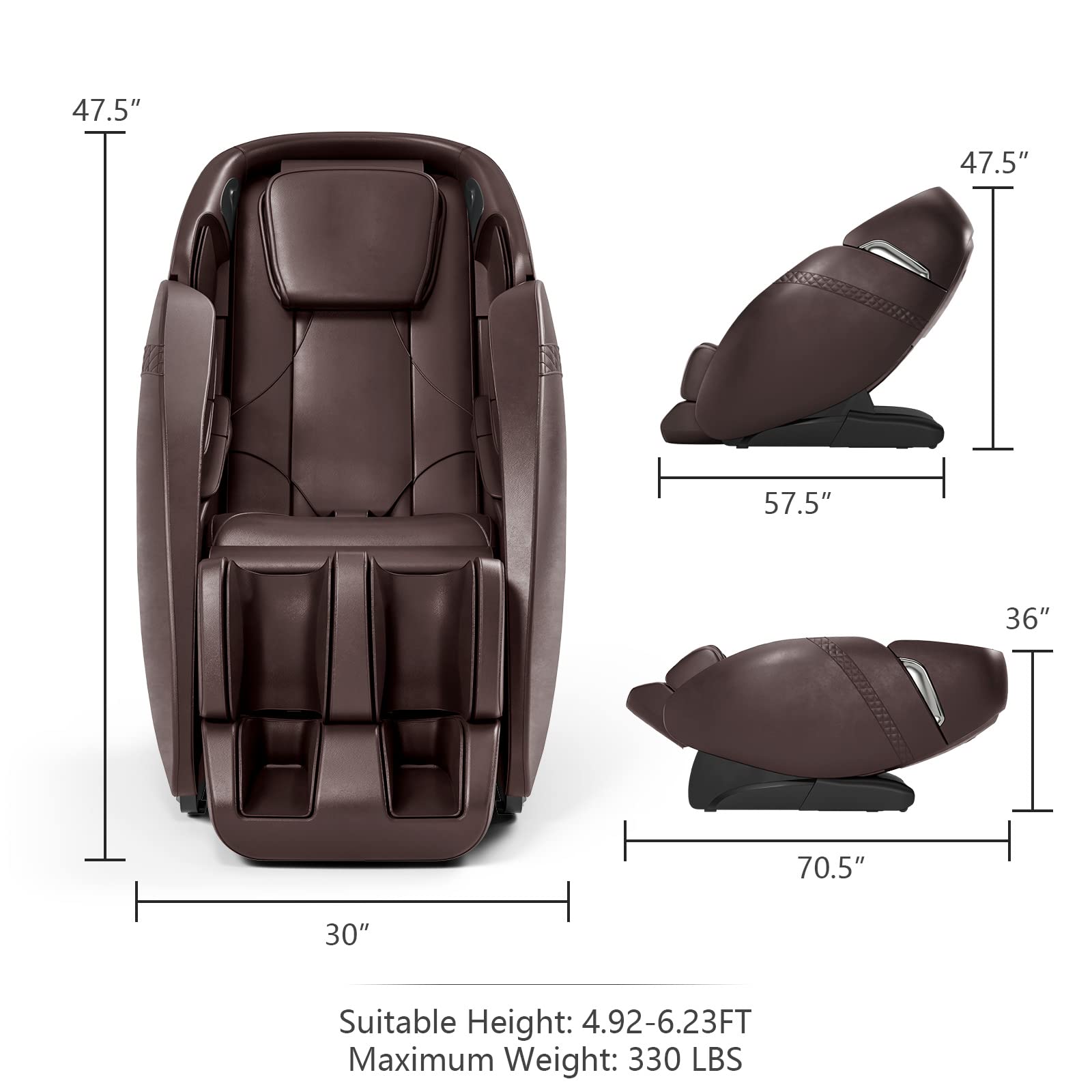 Giantex SL Track Massage Recliner Zero Gravity W/Negative Ion Generator