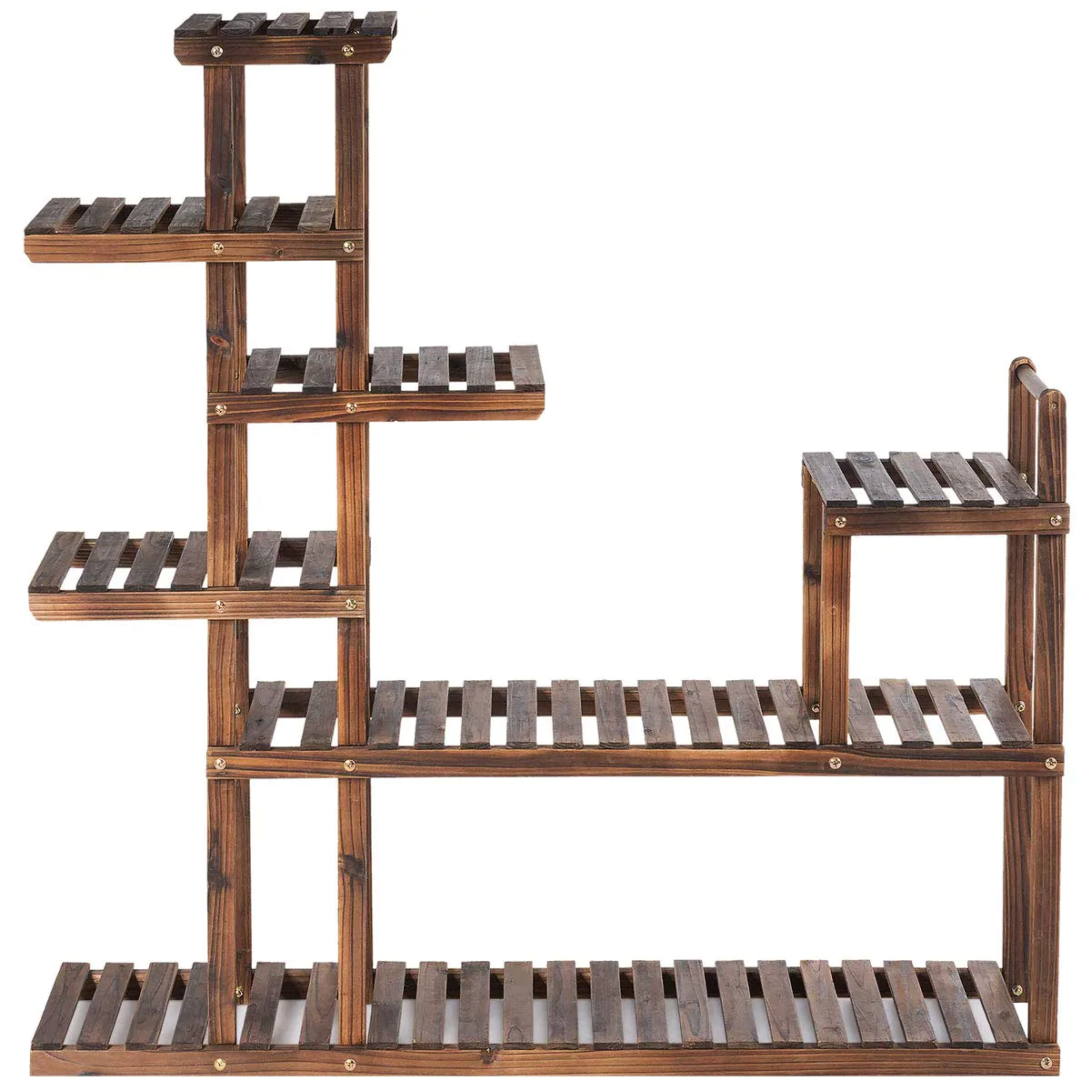 Giantex Flower Rack Wood Plant Stand Wood Shelves Bonsai Display Shelf, 7 Tiers