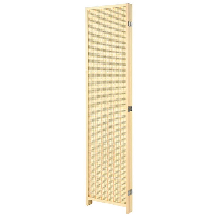 Giantex 4 Panel 6 Ft Tall Bamboo Room Divider, Folding Privacy Screen, Natural - Giantexus
