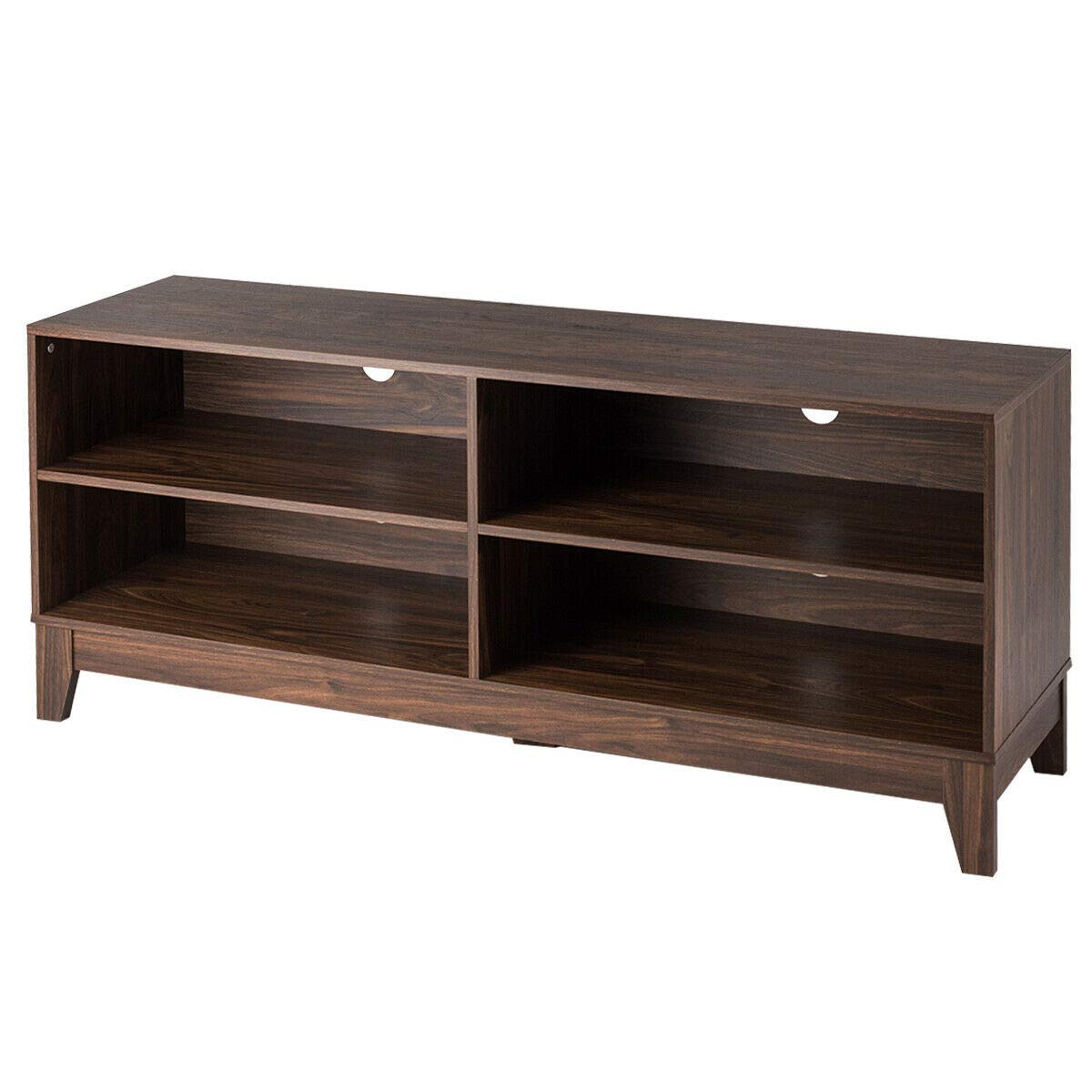 Giantex TV Stand Console Table Cabinet for 60" TV, Large Storage for Living Recreation Room W/ 4 Open Shelves