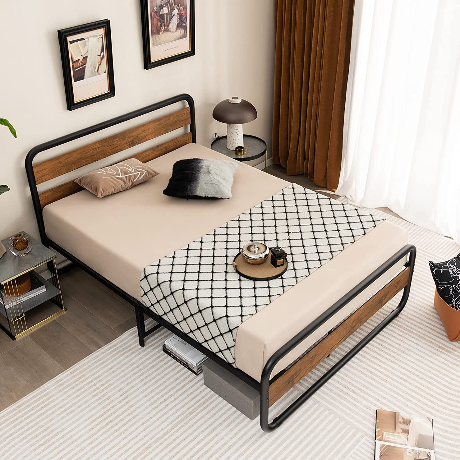 Full Size Metal Bed Frame, Platform Bed - Giantex