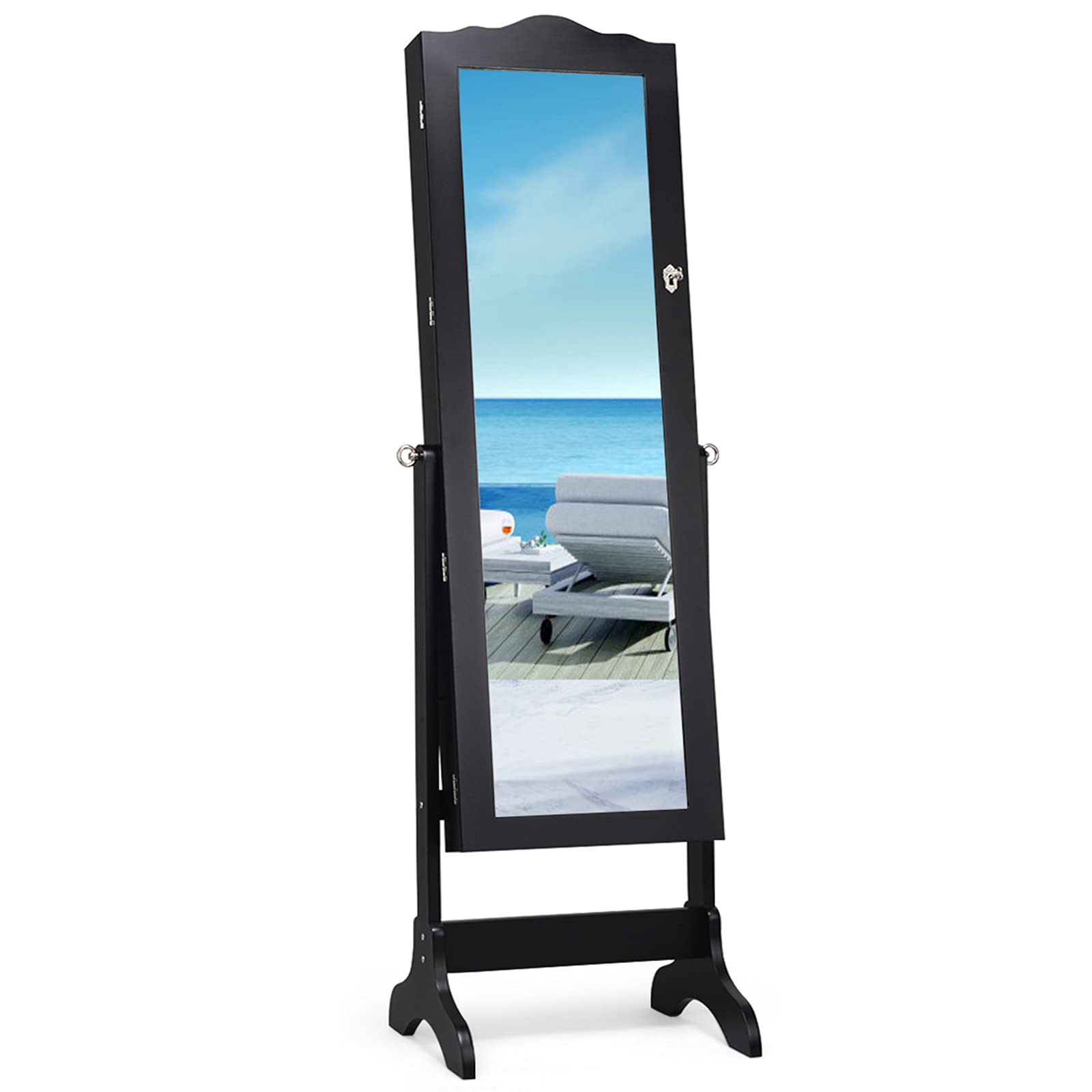 Giantex Jewelry Cabinet Armoire Lockable with Mirror