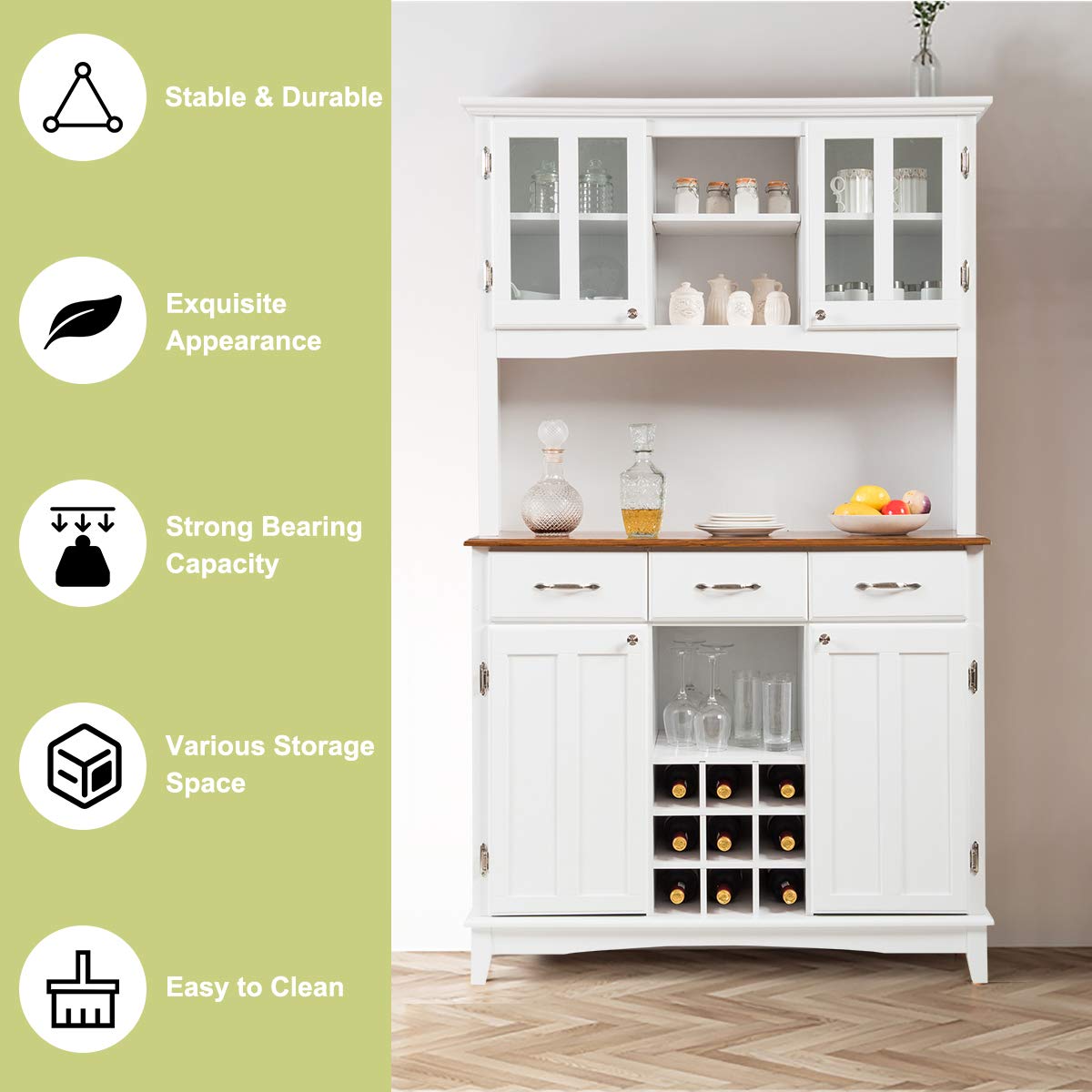 Giantex Buffet Hutch Cabinet, Kitchen Hutch Sideboard