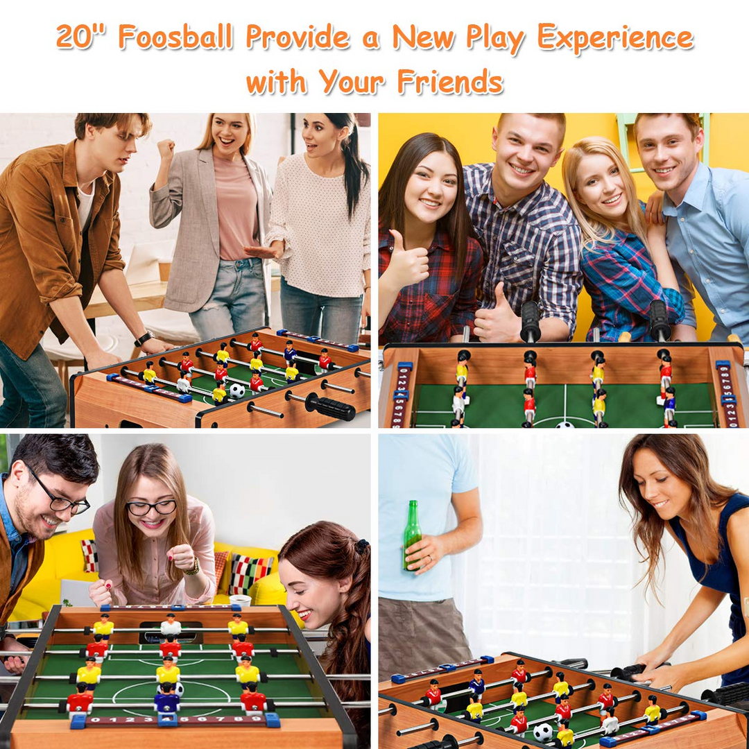 Giantex 20" Easily Assemble Wooden Mini Foosball Table Top w/ Footballs