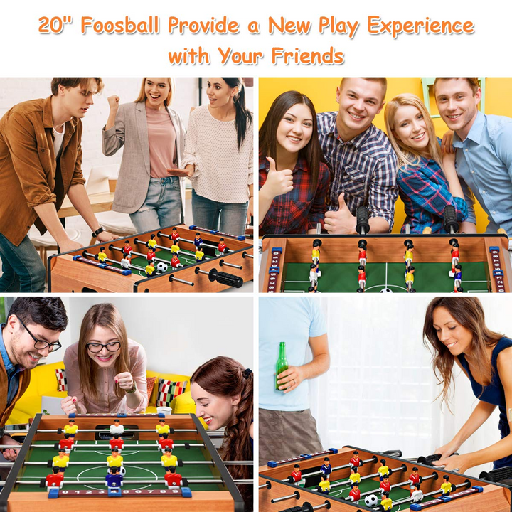 Giantex 20" Easily Assemble Wooden Mini Foosball Table Top w/ Footballs