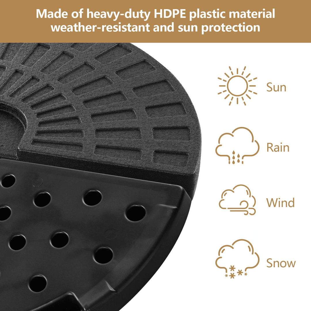 Giantex Patio Offset Umbrella Base Stand w/Sand/Water Filled 4-Pieces Base Plates (Round Base) - Giantexus