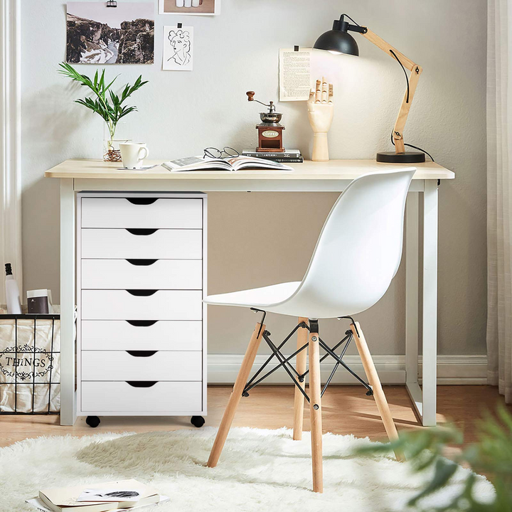 Giantex Drawers Cabinet Mobile Lateral Filing Organizer with 7 Drawers and Wheels Mobile Side Cabinet Chest