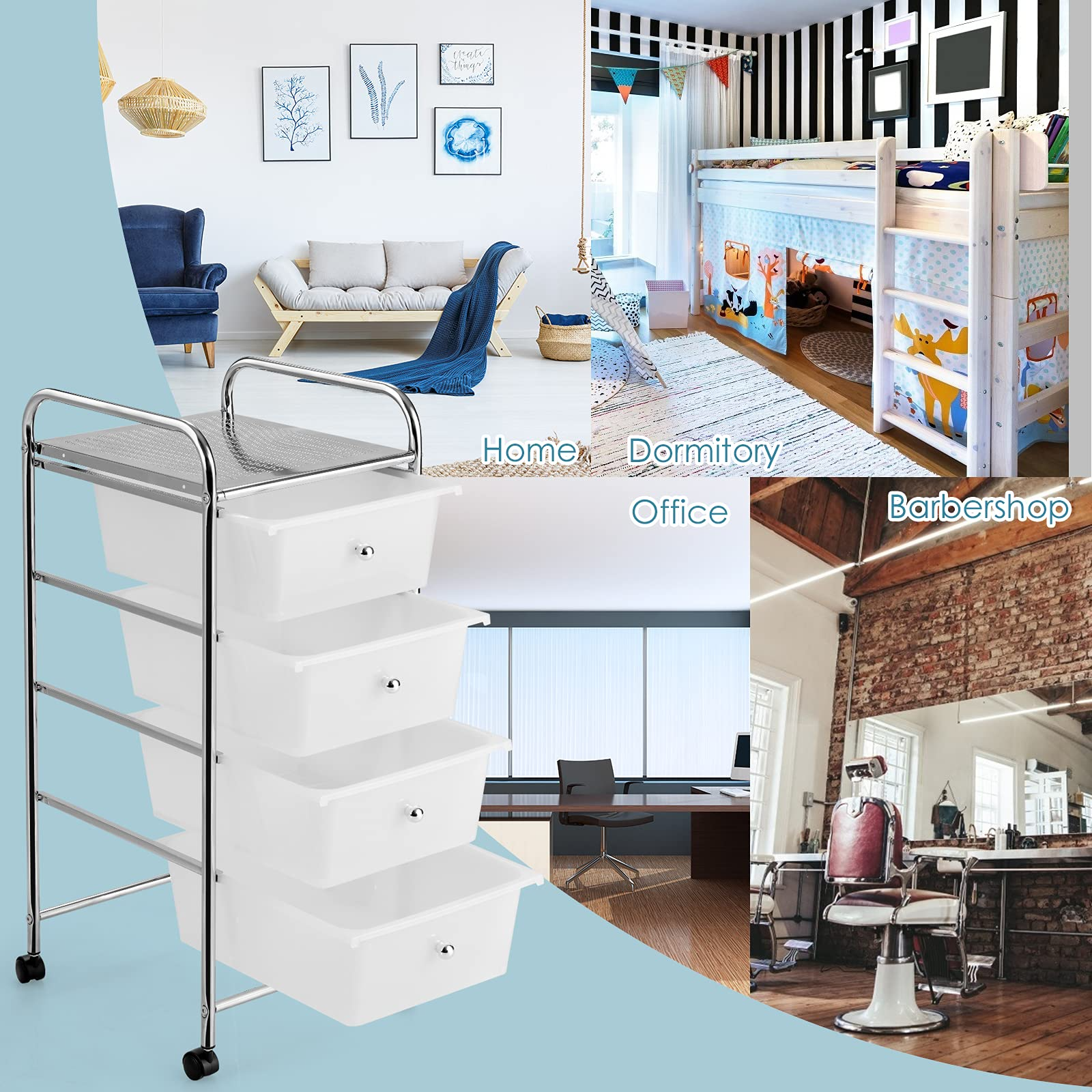 Giantex Rolling Cart with Drawers, Craft Organizer with Wheels