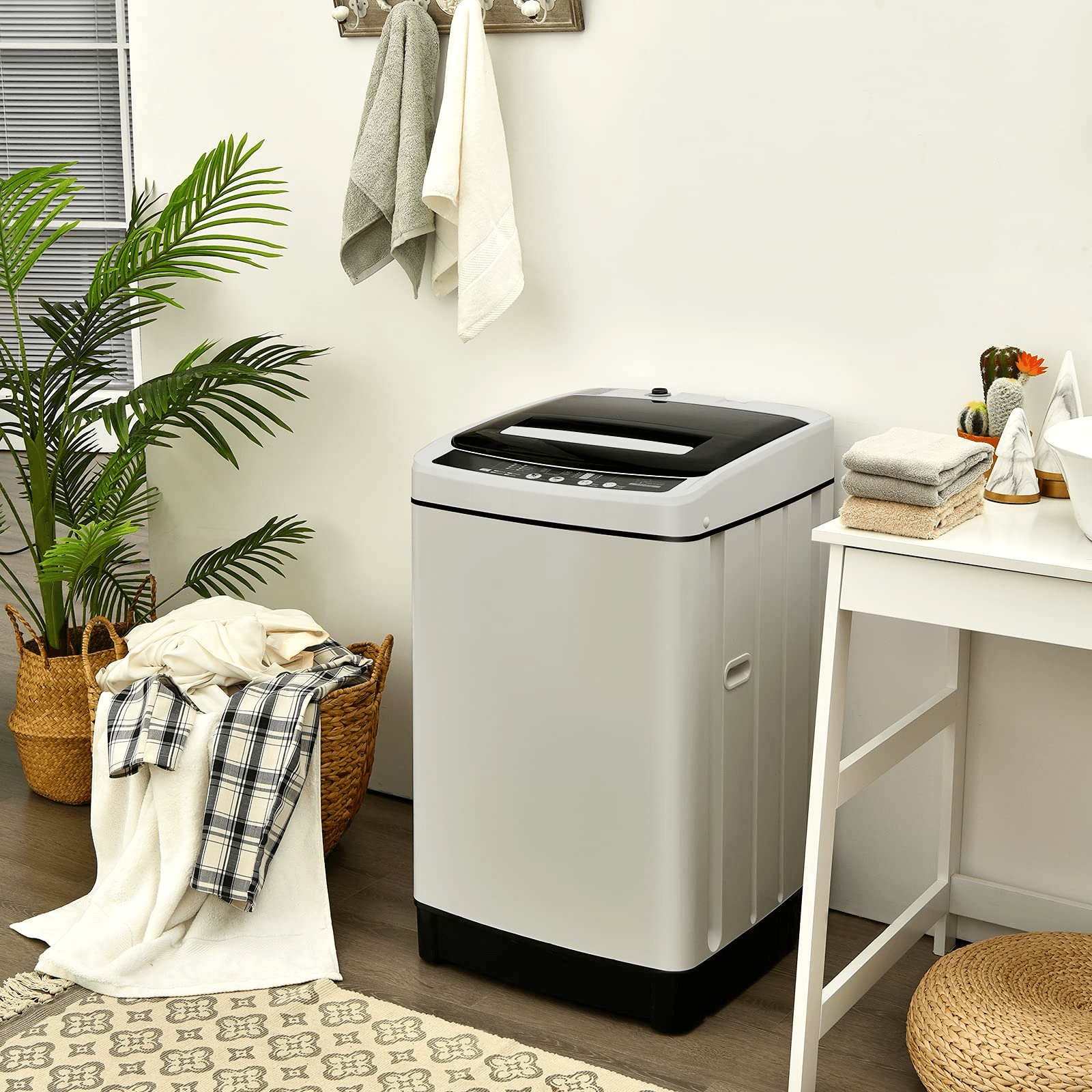 2 in 1 Portable Laundry Washer 1.5Cu.Ft 11lbs Capacity Washer and Dryer Combo - Giantexus