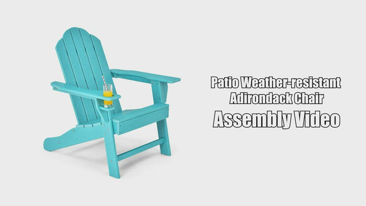 Adirondack Chair with Cup Holder, Outdoor Patio Weather Resistant Chair
