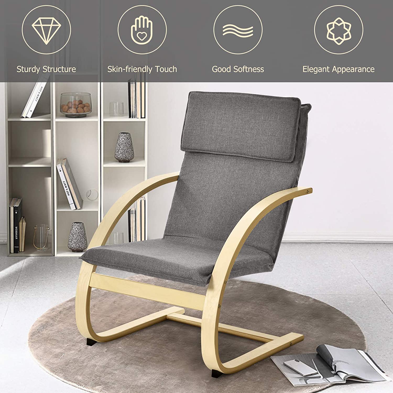 Giantex Office Accent Armchair (1, Gray)