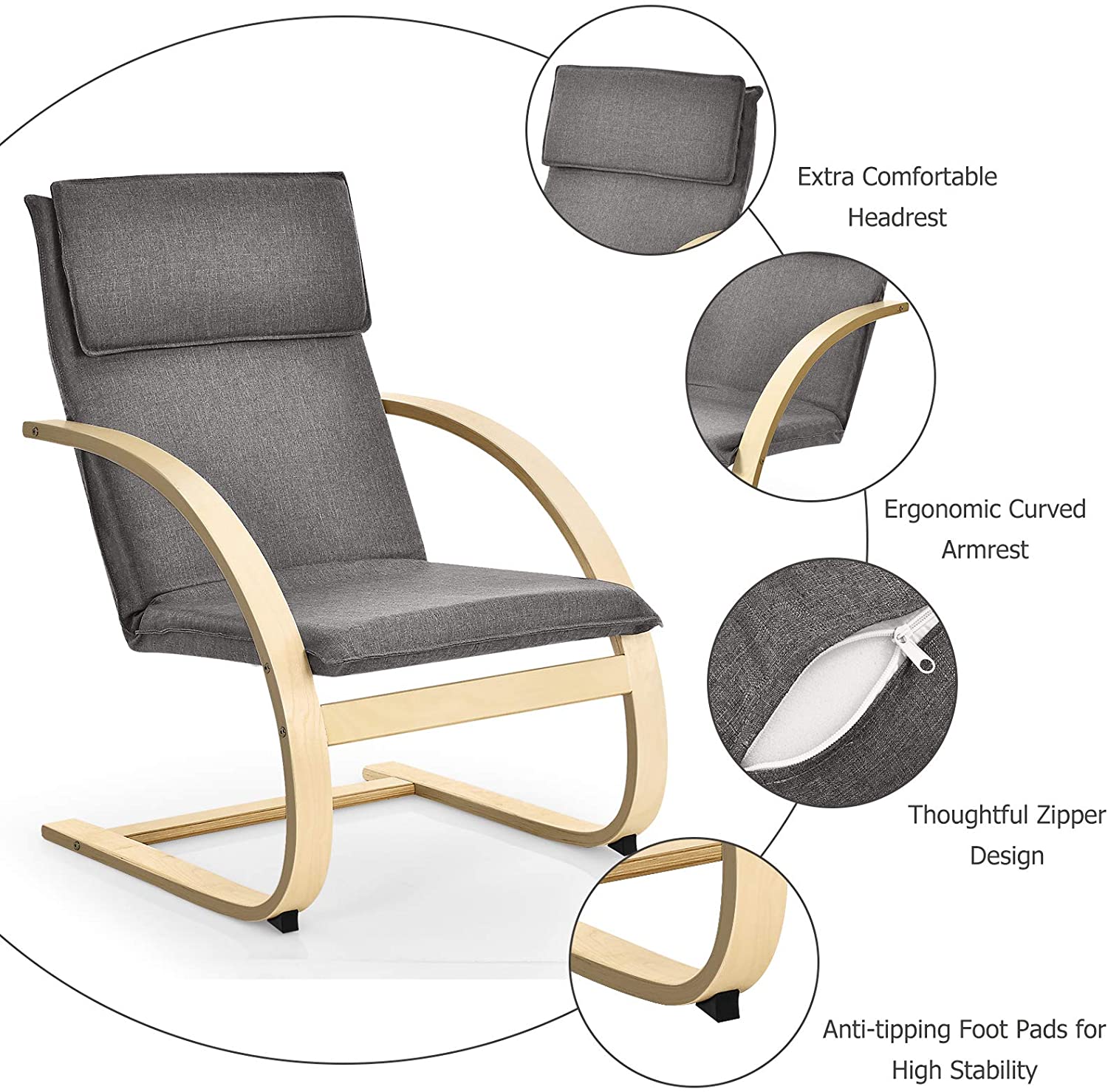Giantex Office Accent Armchair (1, Gray)