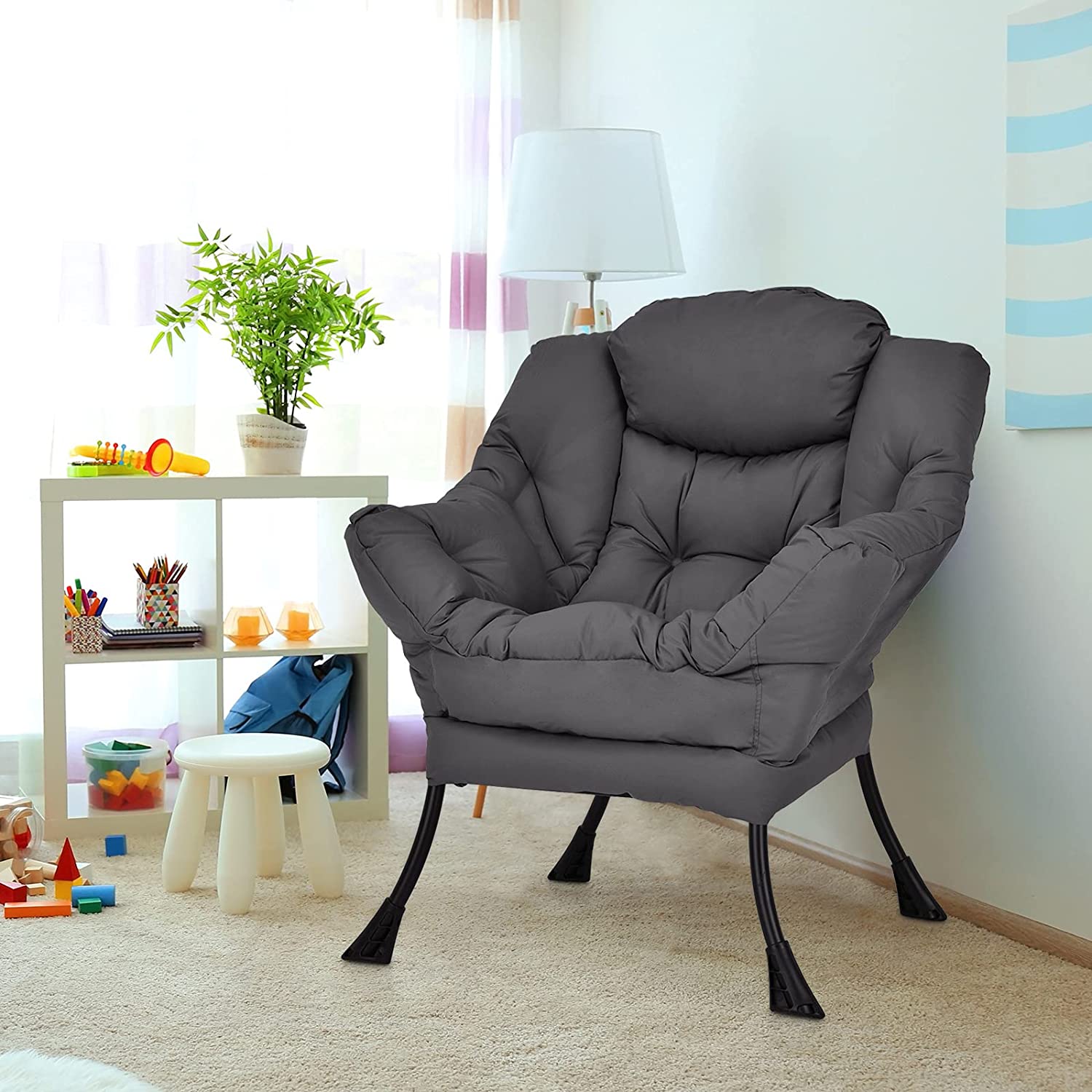 Modern Lazy Chair, Accent Contemporary Lounge Chair - Giantex