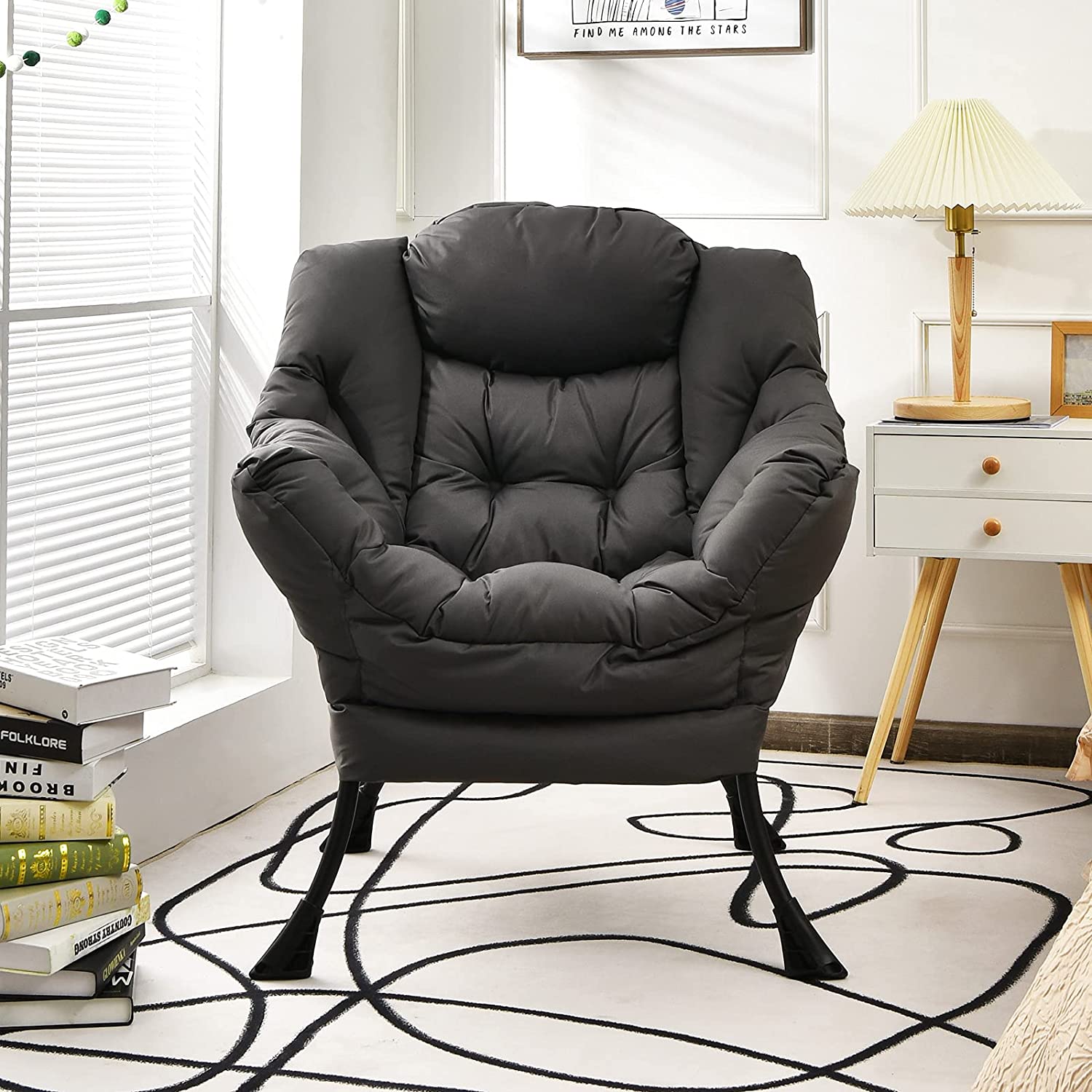 Modern Lazy Chair, Accent Contemporary Lounge Chair - Giantex