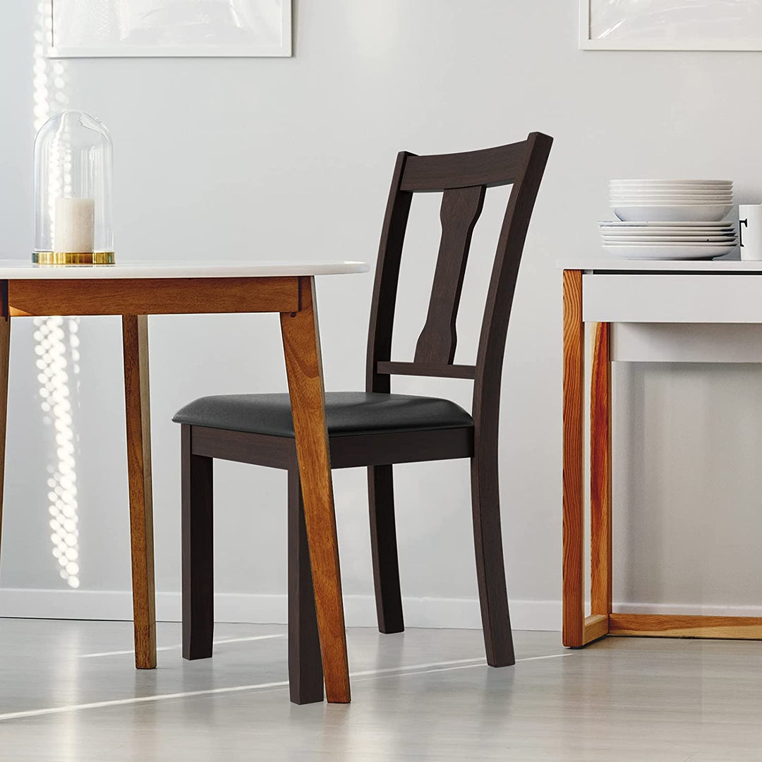 Giantex PVC Leather Modern Wood Dining Side Chair