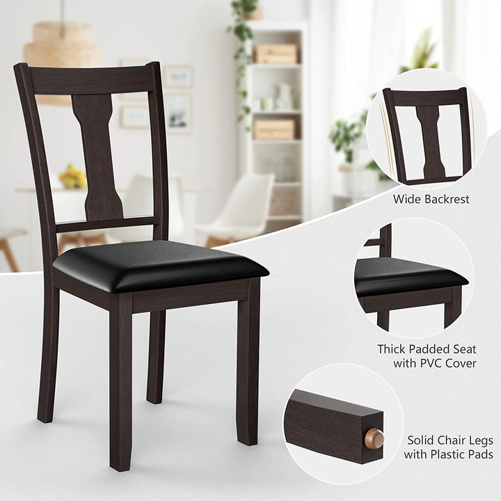 Giantex PVC Leather Modern Wood Dining Side Chair