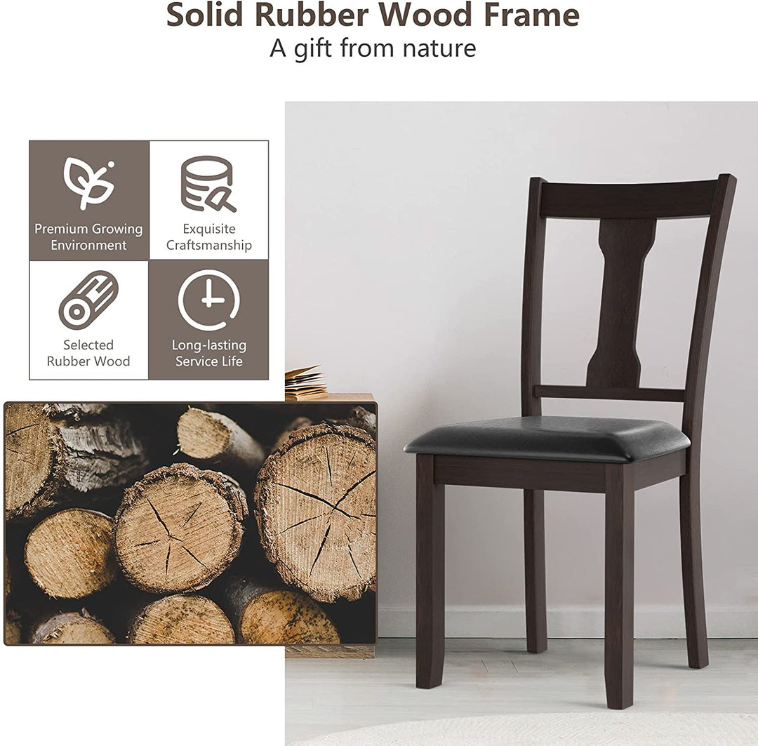 Giantex PVC Leather Modern Wood Dining Side Chair